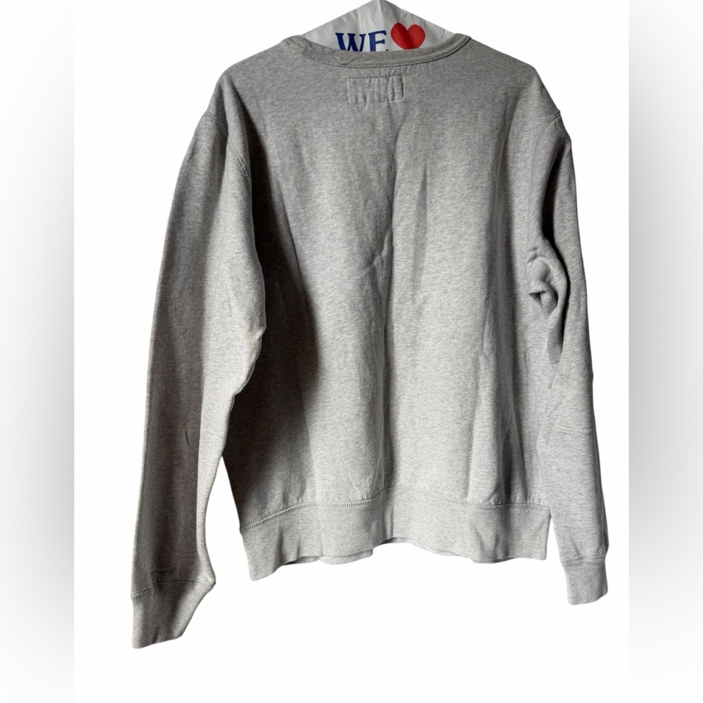 Denim & Supply Ralph Lauren Gray Crewneck Sweater with Dark Floral Skull Cotton - Picture 2 of 6